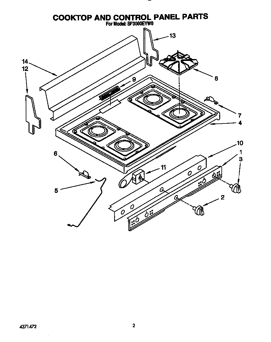 COOKTOP AND CONTROL PANEL