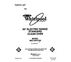 Whirlpool RS313PXYH0 front cover diagram