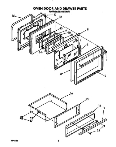 Oven door and drawer