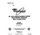 Whirlpool SF365BEYQ1 front cover diagram