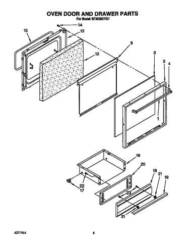Oven door and drawer