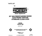 Roper FGP357YW1 front cover diagram