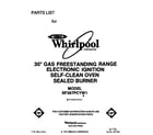 Whirlpool SF387PCYW1 front cover diagram