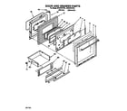 Whirlpool SF387PCYW1 door and drawer diagram