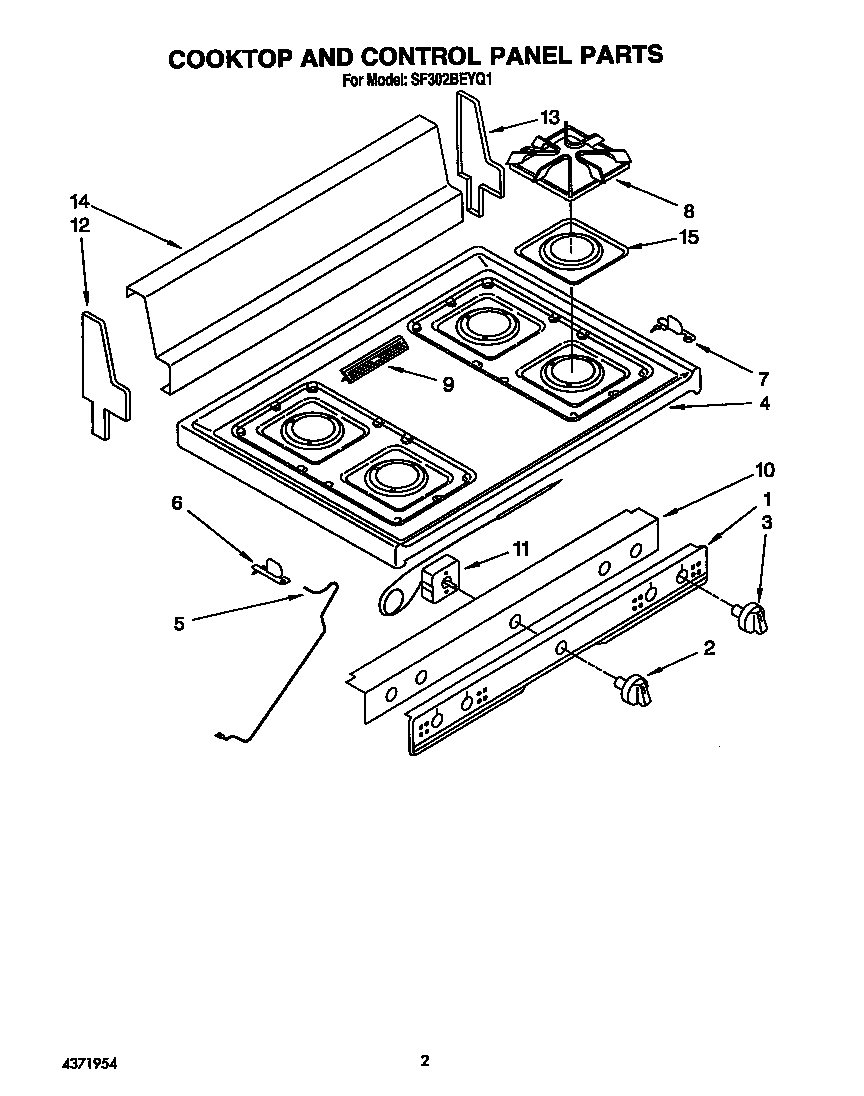 Cooktop and control panel