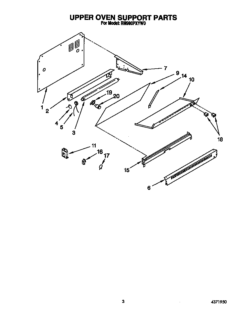 UPPER OVEN SUPPORT