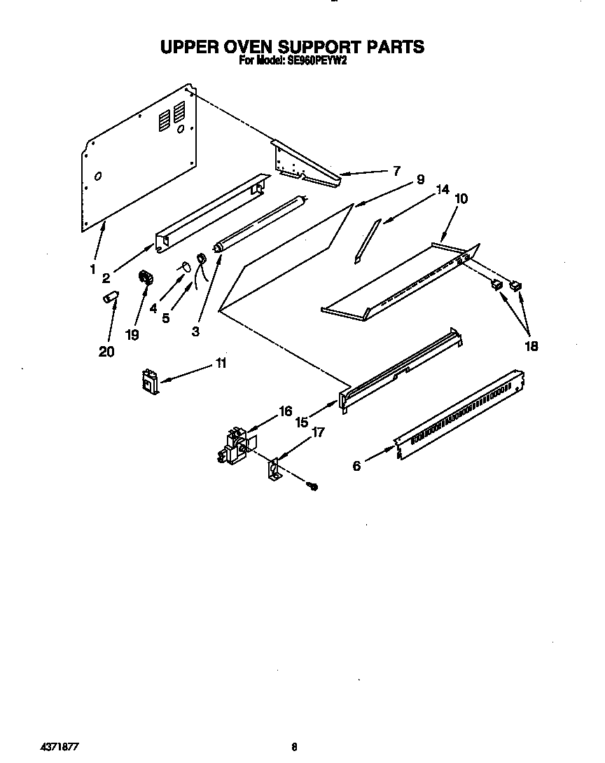 Upper oven support