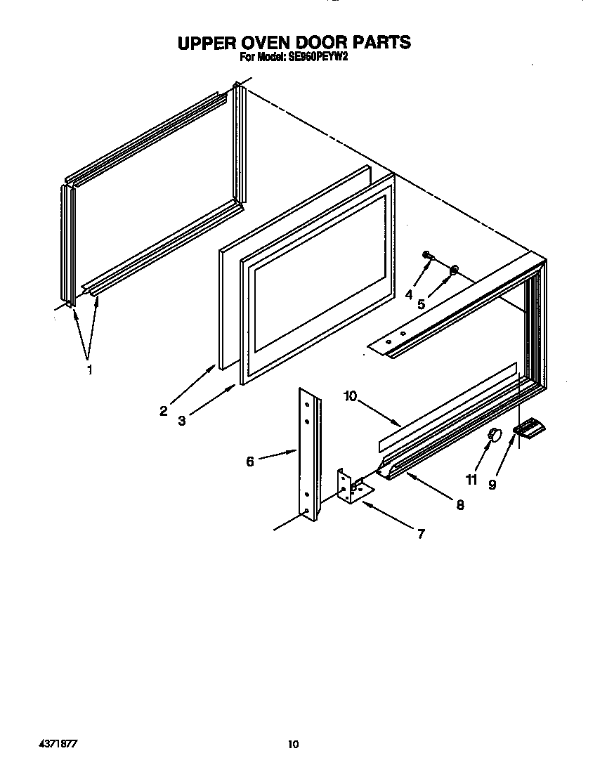 Upper oven door