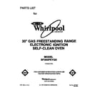 Whirlpool SF385PEYQ0 front cover diagram