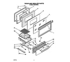 Whirlpool TGR51W0YW0 door and broiler diagram