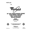 Whirlpool SF367PEYQ0 front cover diagram