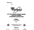Whirlpool SF337PEYW0 front cover diagram