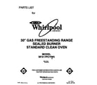 Whirlpool SF317PCYW0 front cover diagram