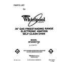 Whirlpool SF365BEYQ0 front cover diagram
