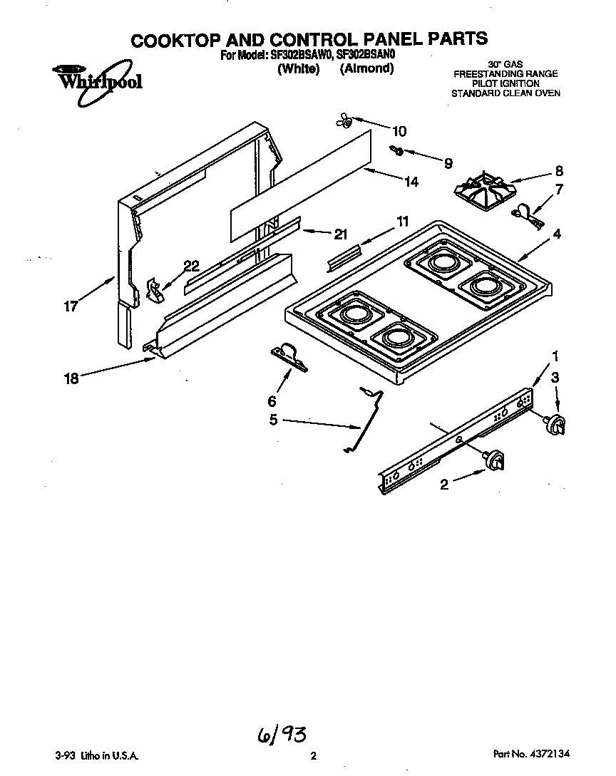 Cooktop and control panel