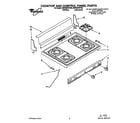 Whirlpool 8SF302PSYW0 cooktop and control panel diagram