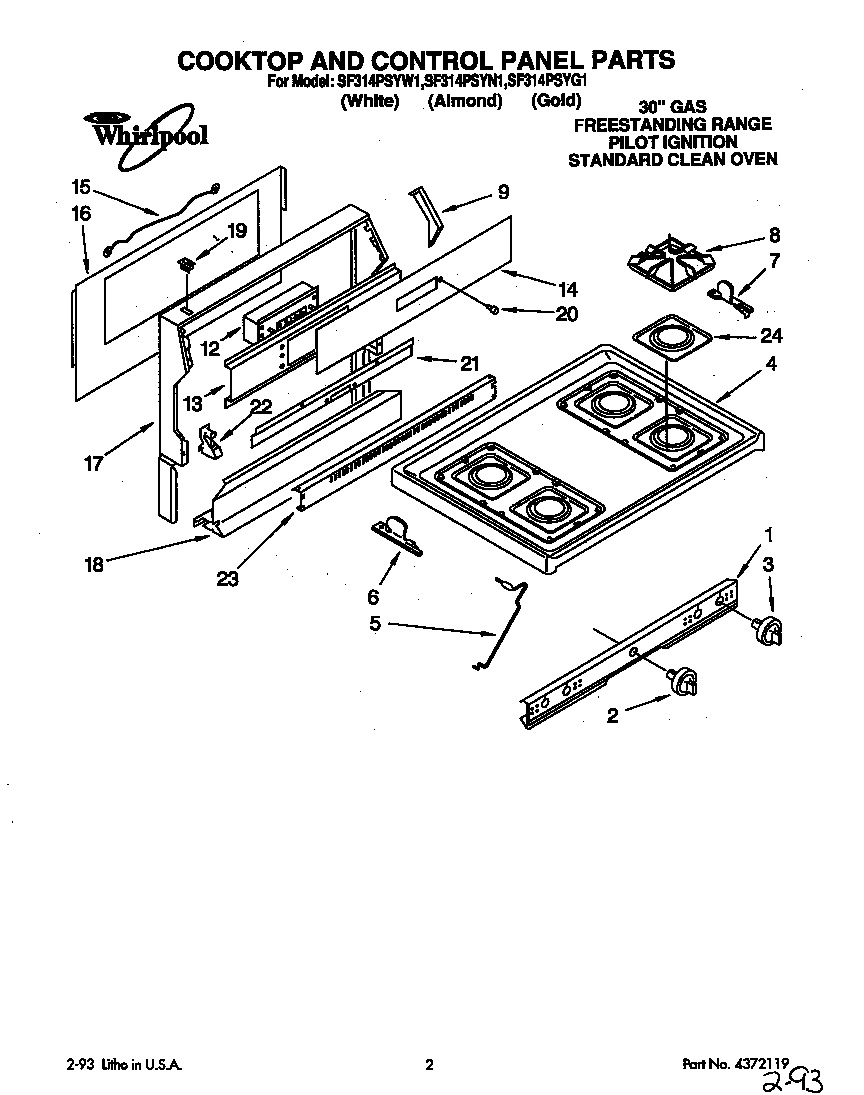 Cooktop and control panel