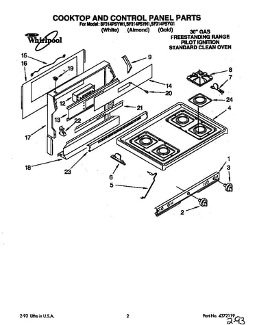 Cooktop and control panel