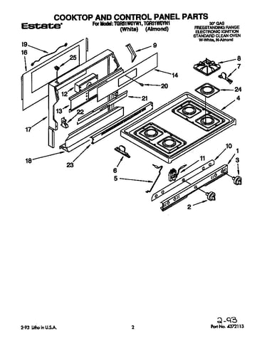 Cooktop and control panel
