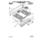 Whirlpool SF3000EYW1 cooktop and control panel diagram