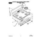 Roper FGP315YW1 cooktop and control panel parts diagram