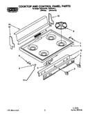 Cooktop and control panel parts