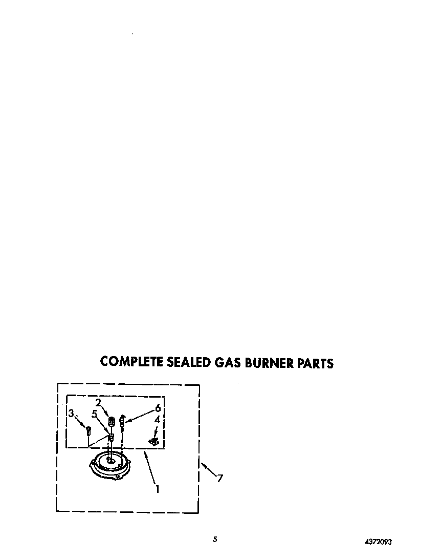 COMPLETE SEALED GAS BURNER PARTS