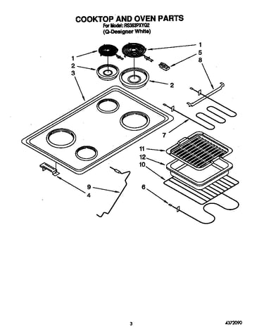 Cooktop and oven parts