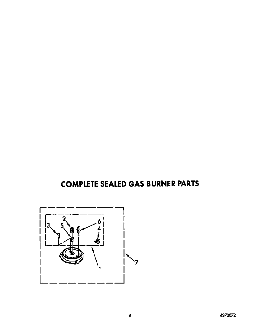 Complete sealed gas burner parts
