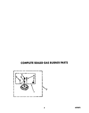 Complete sealed gas burner parts