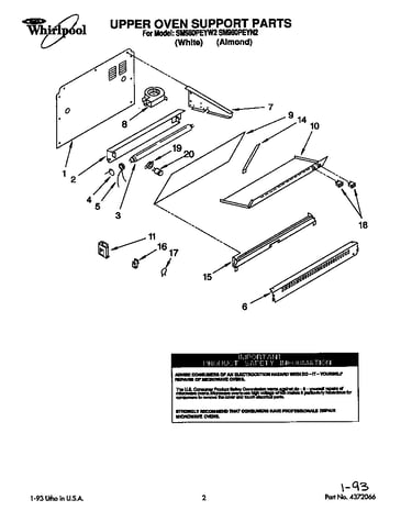 Upper oven support