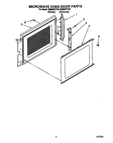 Microwave oven door