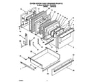 Whirlpool RF4700XWW1 oven door and drawer diagram