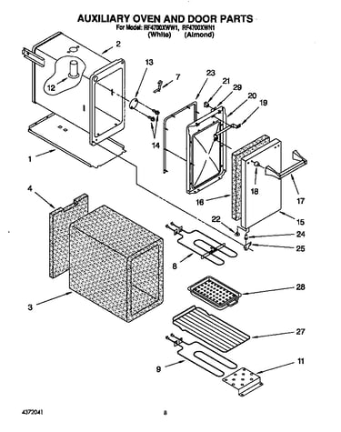 Auxiliary oven and door