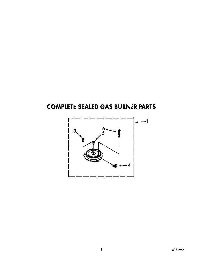 Complete sealed gas burner parts