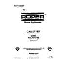 Roper RGL4434AW0 front cover diagram