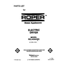 Roper REL4434AW0 cover page diagram