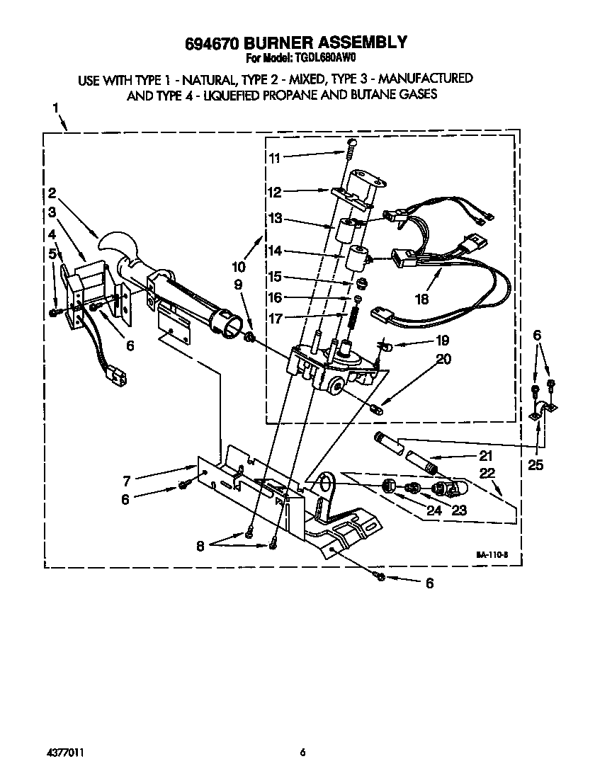 694670 BURNER ASSEMBLY