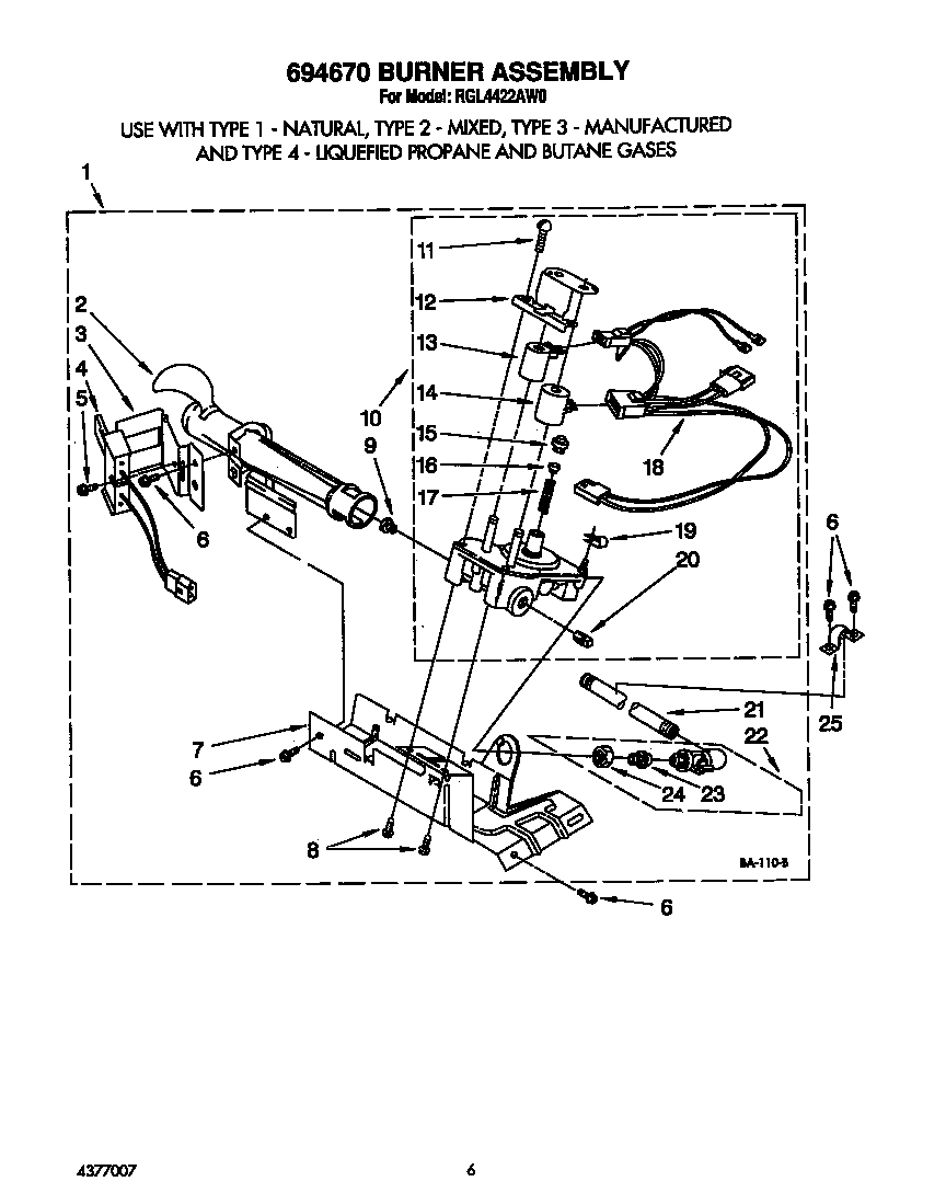 694670 burner assembly