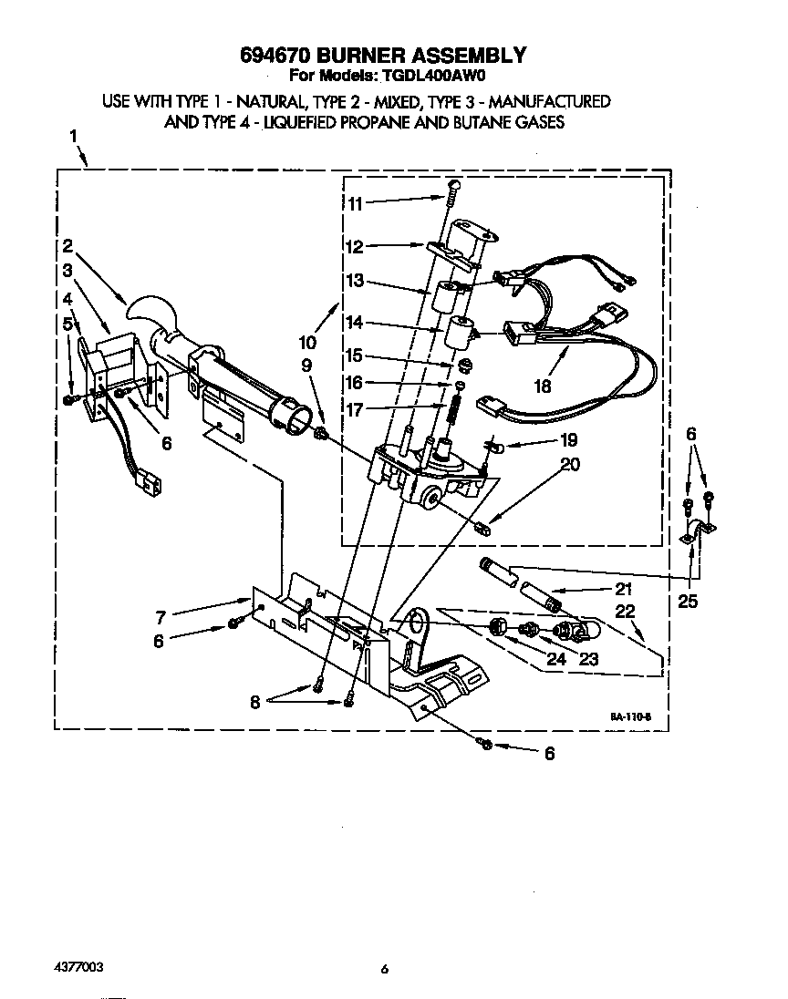 694670 BURNER ASSEMBLY