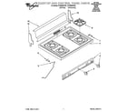 Whirlpool SF3000SYW1 cooktop and control panel parts diagram