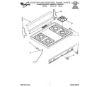 Whirlpool SF304BSYW1 cooktop and control panel parts diagram