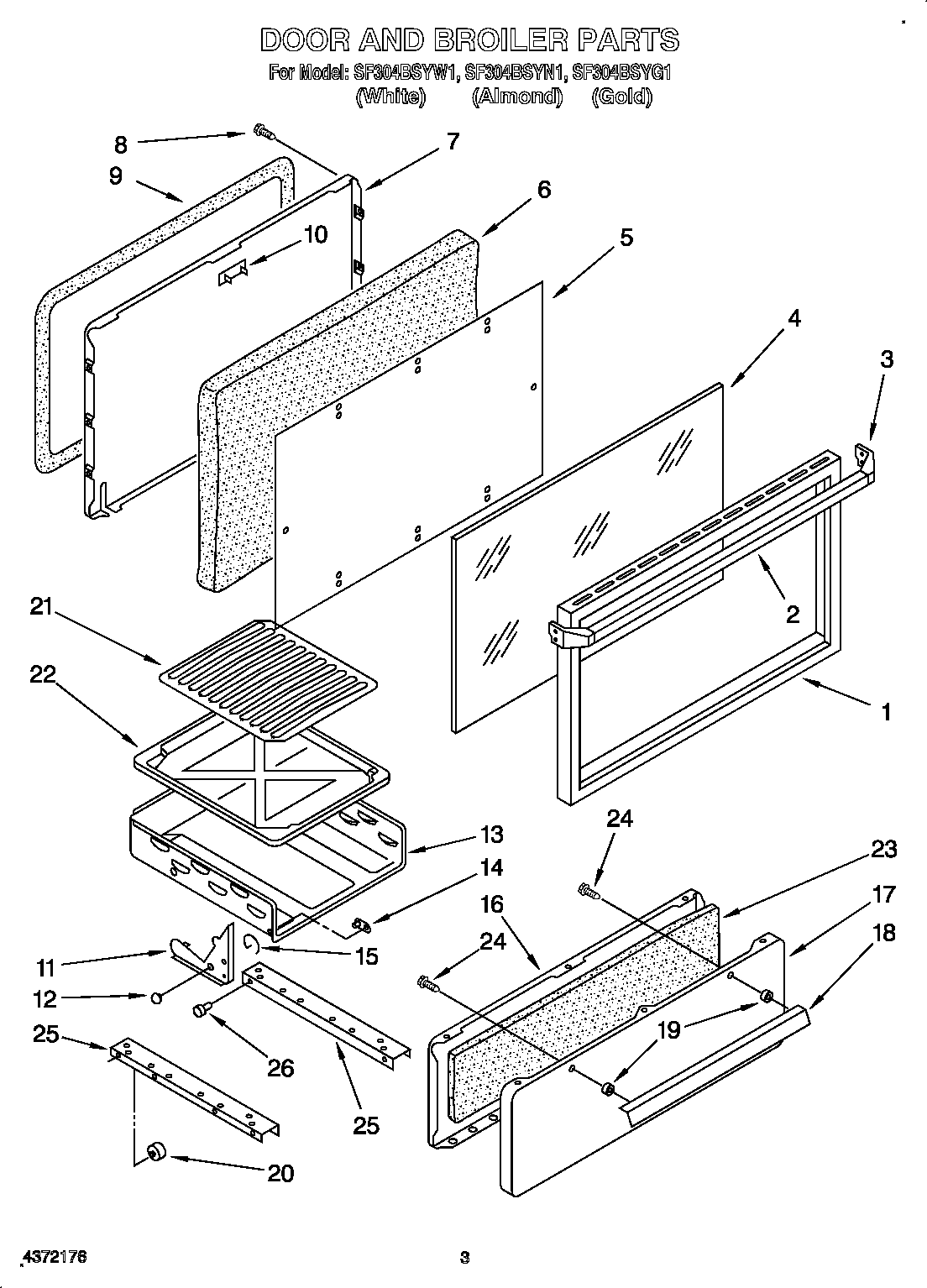 Door and broiler parts