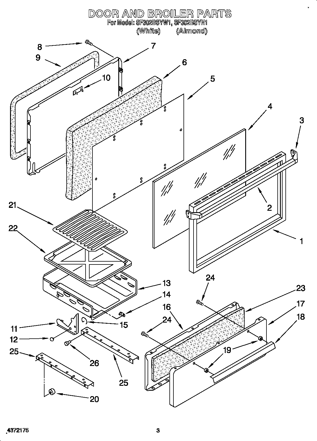 Door and broiler parts
