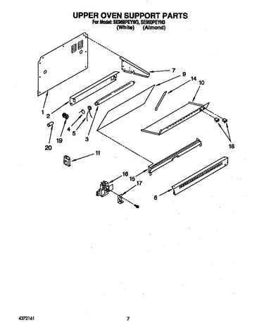 Upper oven support