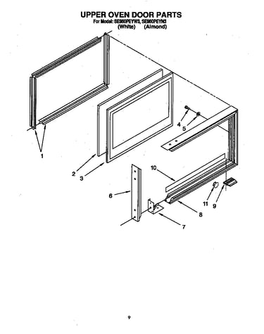 Upper oven door
