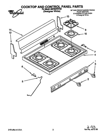 Cooktop and control panel