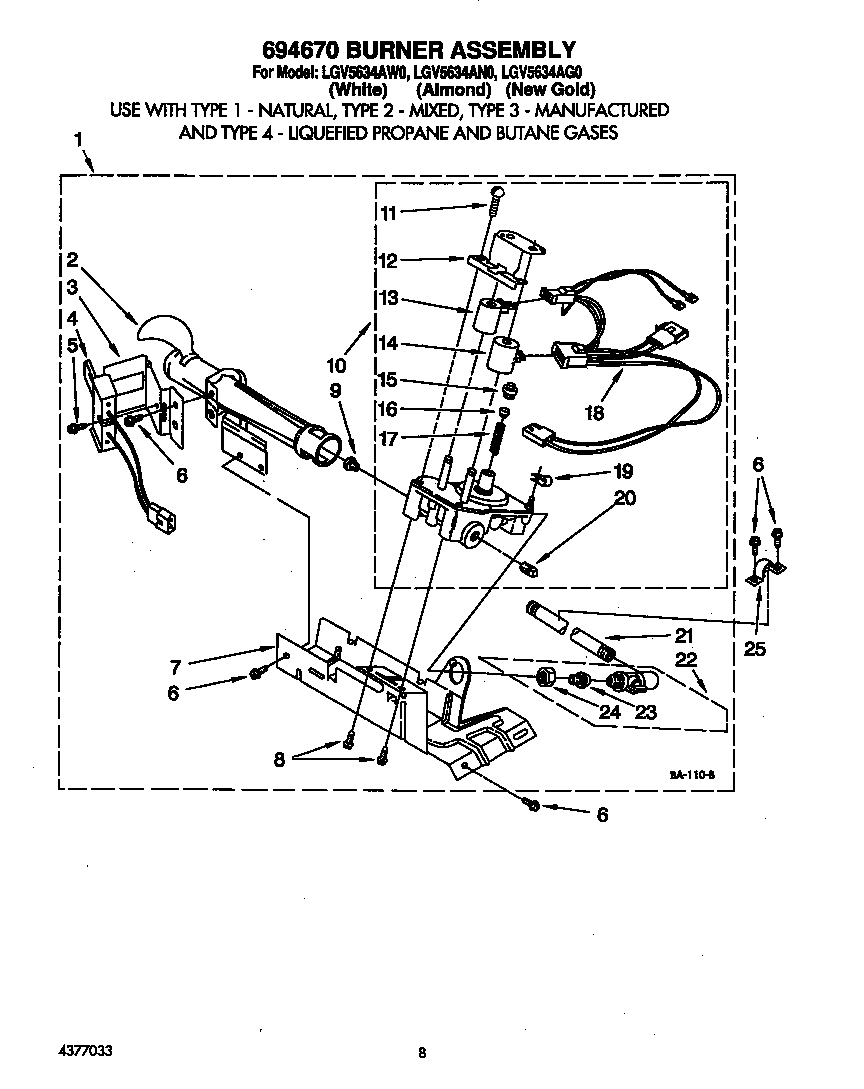 Burner assembly 694670