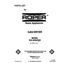 Roper RGL3636AW0 front cover diagram
