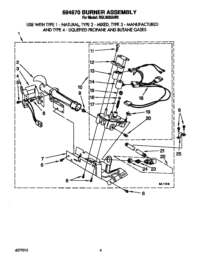 694670 BURNER ASSEMBLY